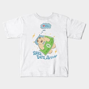 RichyBear: Sleep, earn, thrive Kids T-Shirt